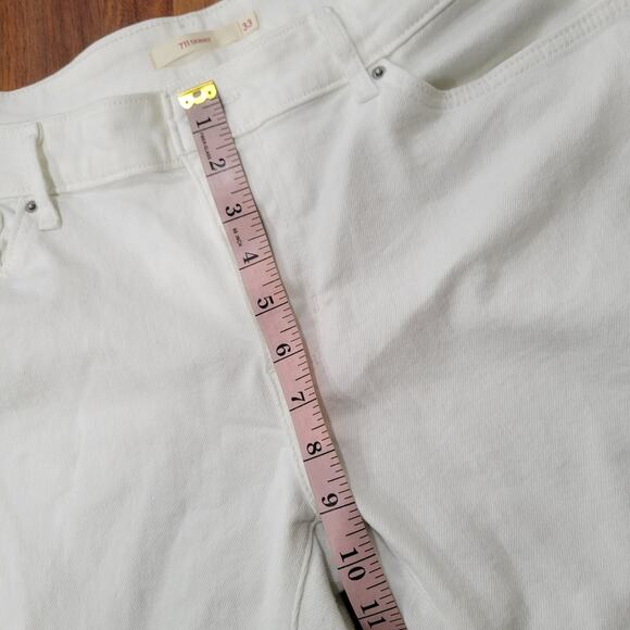 Levi's 711 Skinny Jeans Lace Up Ankle With Raw Hem Fiesty White Y2K Size 33 - Picture 8 of 9